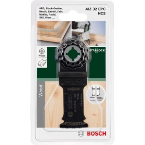 Bosch Starlock AIZ 32 EPC Wood Tauchsägeblatt für Multifunktionswerkzeug, geeignet für Holzarbeiten.