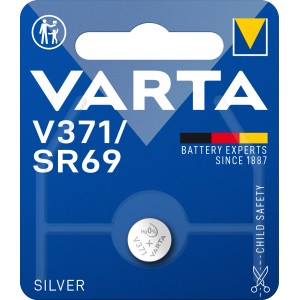 Varta V371/SR69 Knopfzelle im blauen Blister, geeignet für Uhren.