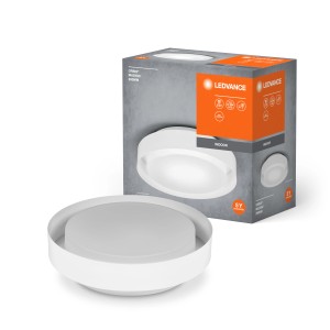 Weiße Ledvance LED Deckenleuchte Orbis Madrid, 29 cm Durchmesser, mit Verpackung.