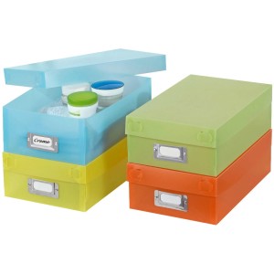 Wenko Multi-Boxen 10er Set in verschiedenen Farben, ideal zur Aufbewahrung und platzsparend stapelbar.