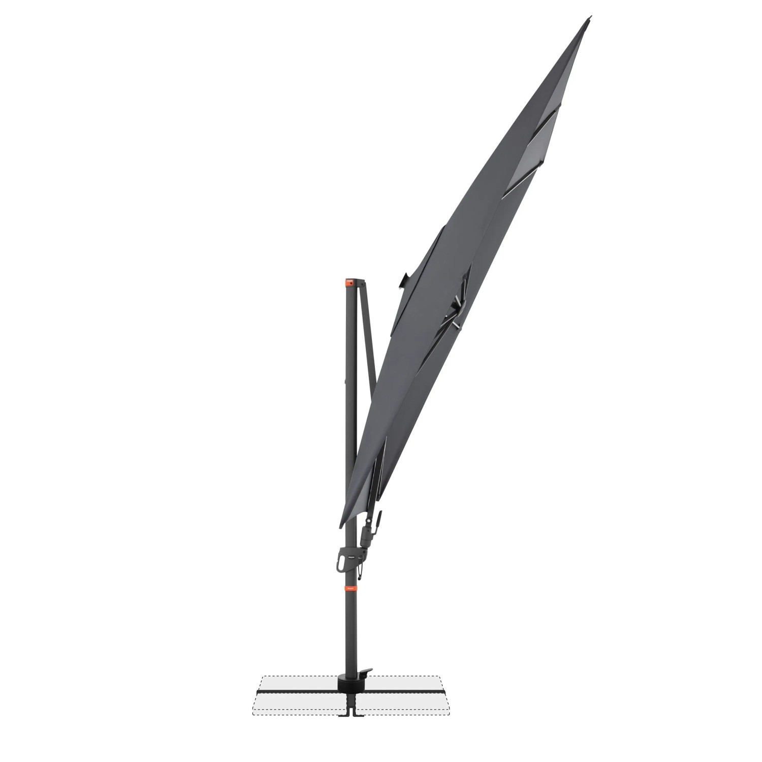 Doppler Ampelschirm 300x220 cm anthrazit, rechteckig, geneigt. Mit Dreh- & Neigungsfunktion für Garten & Terrasse.