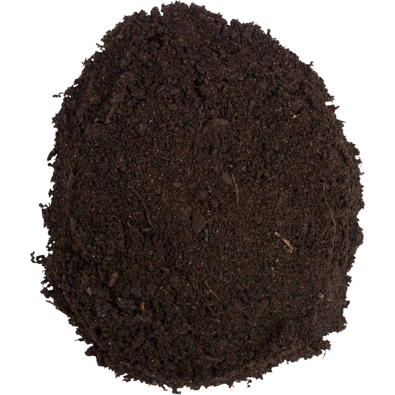 Nahaufnahme von Compo Sana Rosenerde, einer dunklen, krümeligen Spezialerde für Rosen.