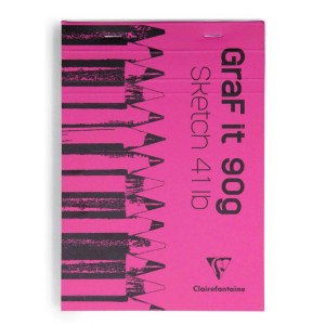 Clairefontaine Skizzenblock GraF'it A5 80 Blatt 90 g Weiß