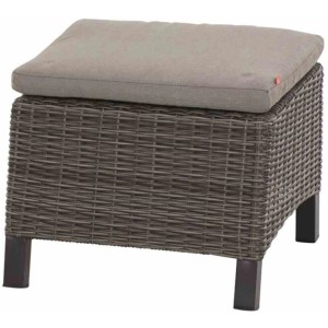 Siena Garden Hocker Corido, charcoal-grey, mit Kissen. Gartenhocker aus Geflecht mit Aluminiumfüßen.