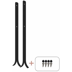 Schwarze Pfostenträger 600 mm mit Schrauben für 9x9 cm Holzpfosten.