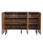 okwish Sideboard mit Wellentüren Wohnzimmer Flur Esszimmer 120x35x80cm Braun_6