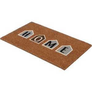 Fußmatte Coco mit Home Design, 45x75 cm, aus Kokosfaser, robust und antibakteriell.