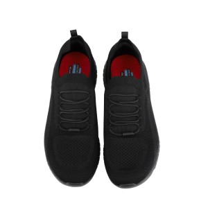 Skechers Squad Chaos SR Damen Arbeitsschuhe schwarz, Strick-Obermaterial, No Tie Fit, rutschhemmend.