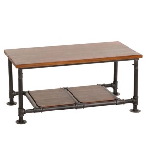 MCW Couchtisch N27 mit Ablage, Industrial Design, Holz und Metall, ca. 48x100x50 cm