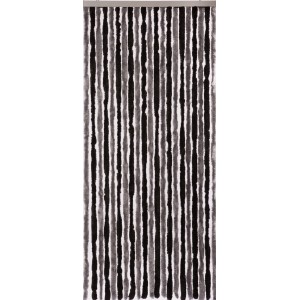 Türvorhang Flauschi in Schwarz-Grau, 90x200 cm, mit flauschigen Chenille-Strängen.