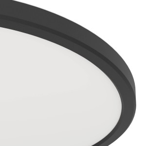 Schwarze Eglo LED-Deckenleuchte Expert Minerario, Ø 30 cm, geeignet für Feuchträume.