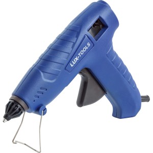 Blaues LUX Heißklebe-Set 100 W Classic mit Tropf-Stopp-Düse und Ablagebügel.