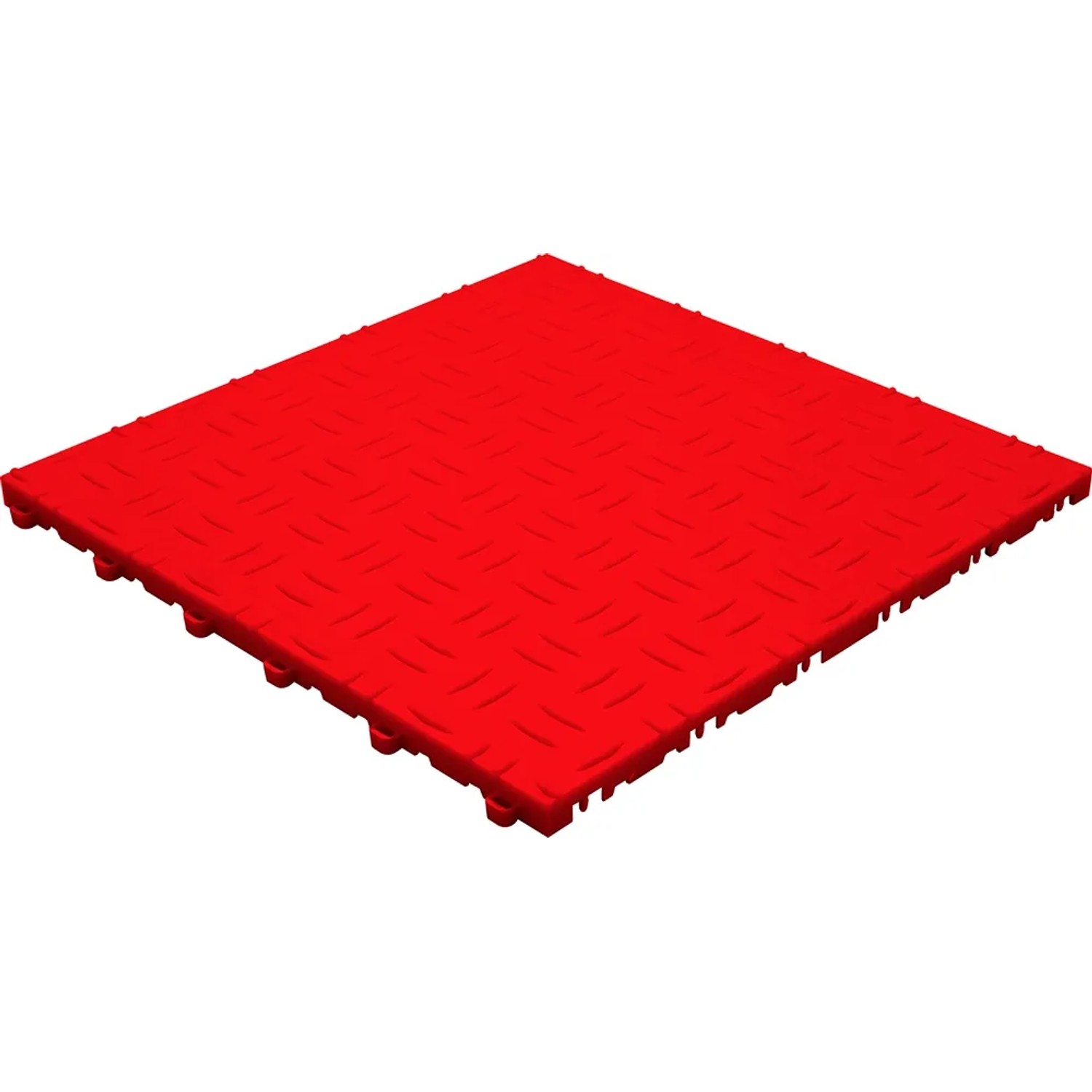 Rote Florco Kunststoff-Klickfliese grip, 40x40 cm mit Riffelblech-Optik, 6 Stück