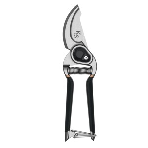 Kent & Stowe Gartenschere Bypass Traditionell mit Carbonstahlklingen und schwarzem Griff.