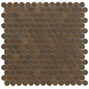 Mosaikmatte Knopf Metall Kupfer 30 cm x 30 cm