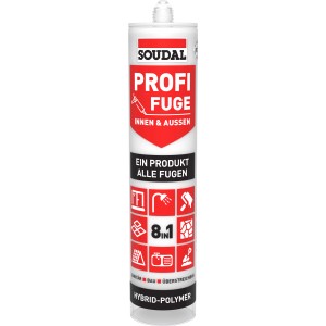 Soudal Profi-Fuge 8-in-1, weiß, 280ml Kartusche. Dichtstoff für Sanitär, Küche, Bau, Innen & Außen.
