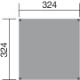 Skizze der Weka Gartenoase 235: Quadratischer Grundriss mit Maßen 324x324 cm.