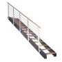 Treppe Kos 14 Stufen Eiche Rustik Natur 107 cm Design-Geländer Schwarz FSC®