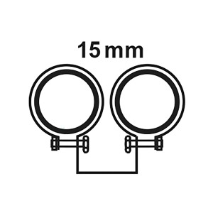 Kirchhoff Doppelrohrschelle, 15 mm, verzinkt, zur Befestigung von zwei Rohren, schallgedämmt.