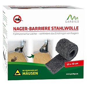 Gardigo Nager-Barriere Stahlwolle, Füllmaterial gegen Mäuse und Ratten.
