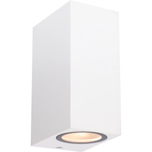 LED`s light Außen-Wandleuchte Eckig 2-flammig Weiß