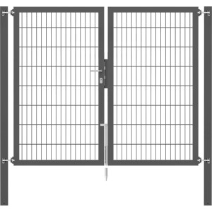 Doppeltor Flexo Plus, 200x160 cm, anthrazit, für Gartenzaun. Inkl. Pfosten, Schloss und Drücker.