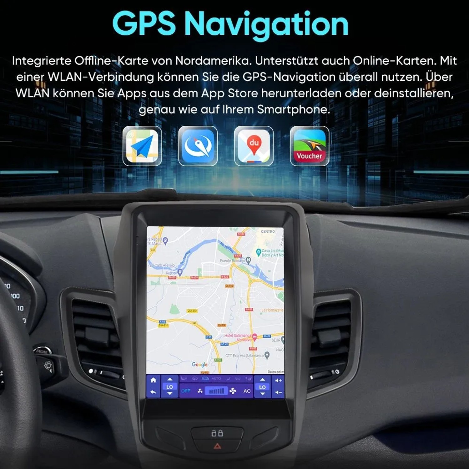 Junsun Vertikales 4G-Autoradio Für Ford Fiesta MK7 2009-2017 4+64GB 8-Kern-Wireless CarPlay & Android Auto DSP HD-Display_5