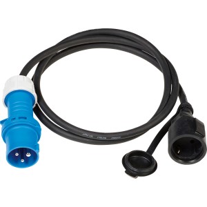 CEE Caravan Adapterleitung, 1,5 m, blau, für Camping & Garten.