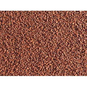 Nahaufnahme von Scherf Terrakotta-Kultursubstrat, Ziegelrot, 2-4 mm Körnung.