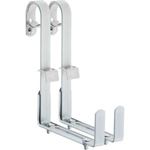 Alba Blumenkastenhalter für runde Geländer, 2er Set, 3-fach verstellbar, aus verzinktem Metall.