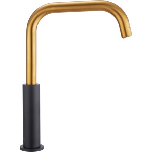 baliv Küchenarmatur KI-1930 in Schwarz-Gold, Einhebelmischer mit schwenkbarem Auslauf.