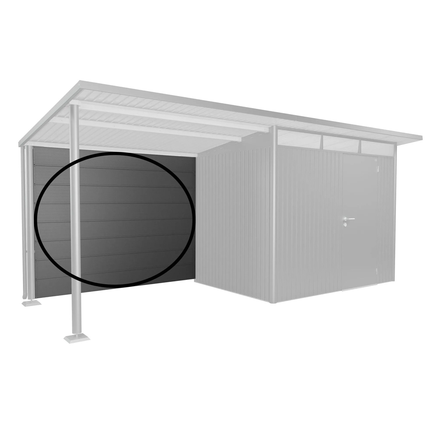 Biohort Rückwand für Seitendach zu AvantGarde Gr. L Dunkelgrau-Metallic_5