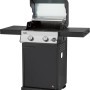 Jamestown 2-Brenner Gasgrill Kane mit einklappbaren Seitentischen und Thermometer.