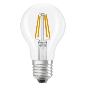 Osram E27 LED-Lampe, Glühlampenform, 3,4W, klar, 2er-Pack. Ideal für Wohnraumbeleuchtung.