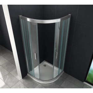 Glasdeals Duschkabine FRESH 80 x 80 x 195 cm Viertelkreis ESG Sicherheitsglas 6 mm Schiebetür Easy Clean Runddusche 3056