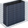 Eckiges Gabiona Gabionen-Hochbeet, 100x130x60 cm, Maschenweite 5x10 cm, galvanisiert.