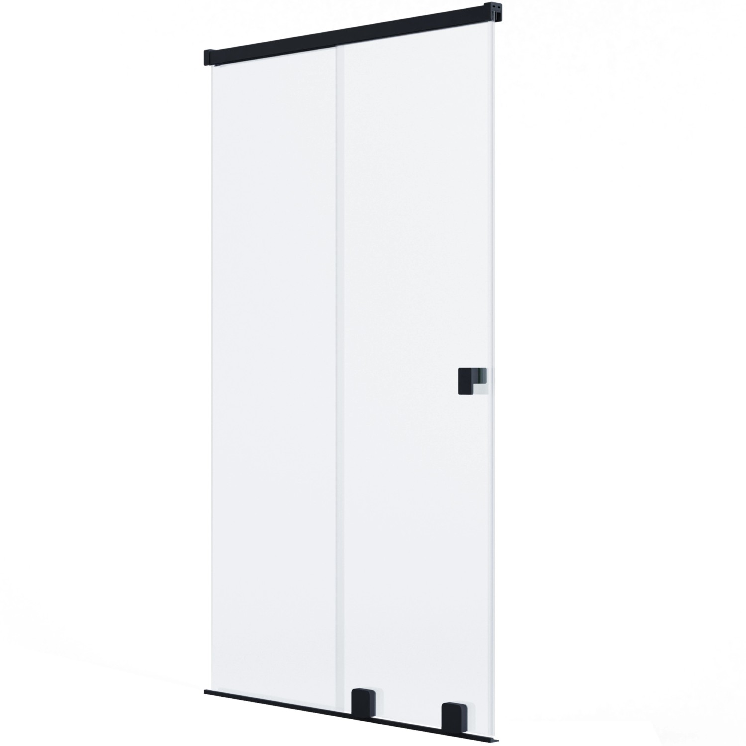 Schöner Wohnen Dusch-Schiebetür mit festem Glaselement, 120x200 cm, schwarzmatt.