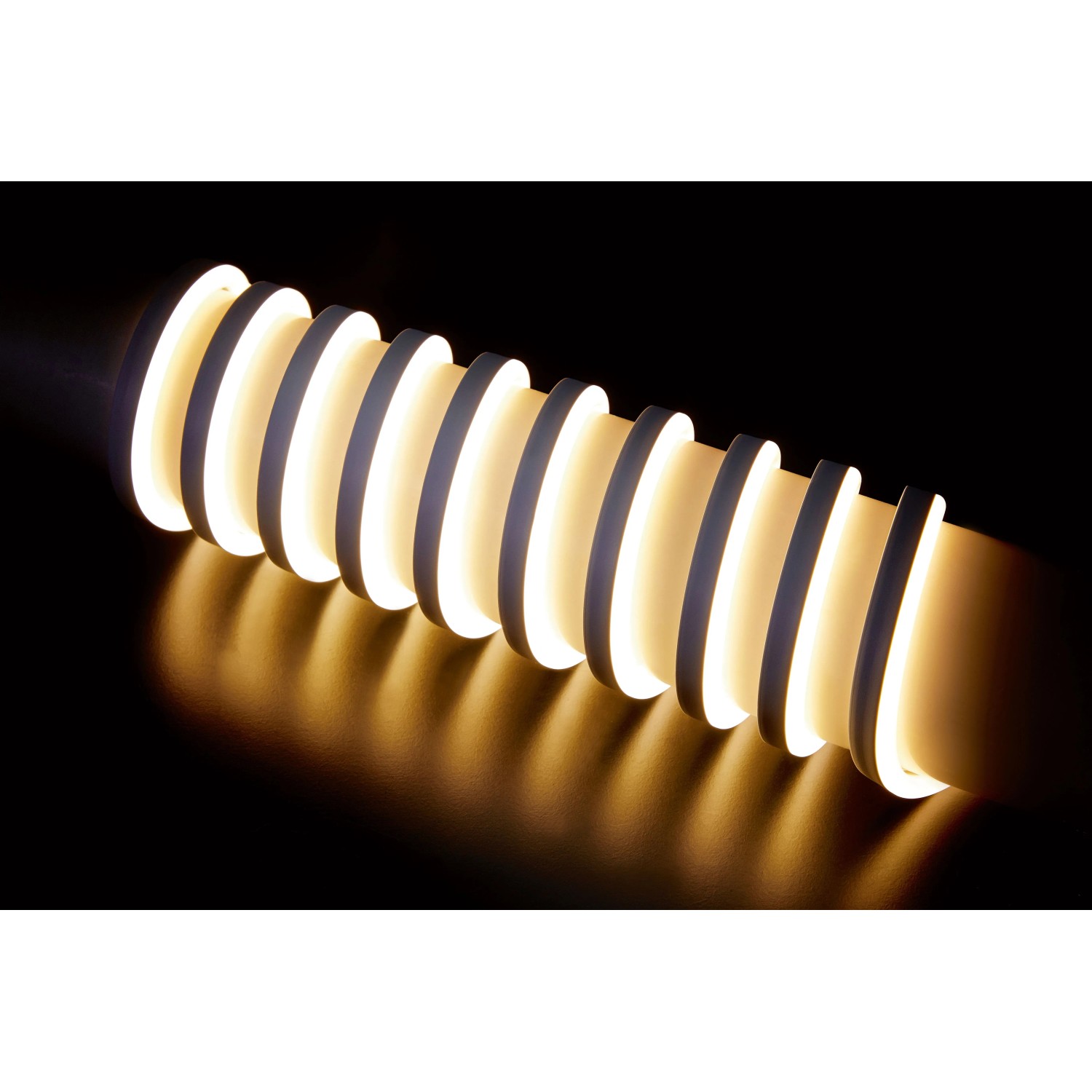 Flexibler LED-Lichtschlauch, 5 m, warmweiß, für stimmungsvolle Außen- und Innenbeleuchtung.