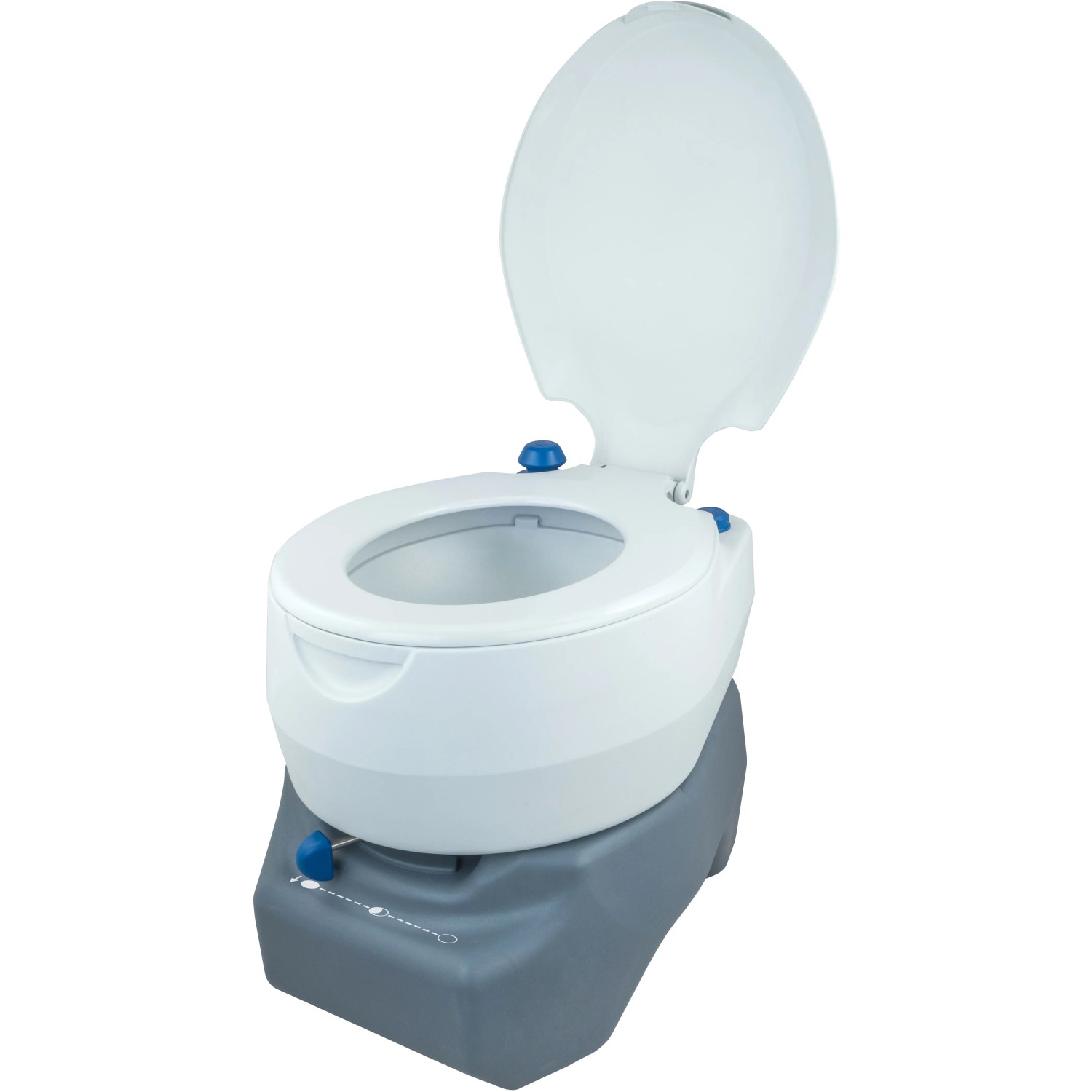 Mobile Campingtoilette, 20 l, antimikrobiell, mit Wasserspülung, ideal für unterwegs.