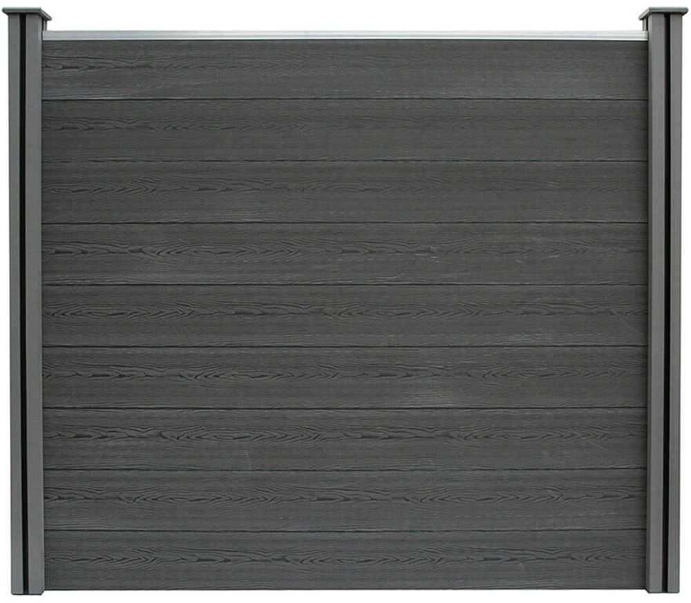 Home Deluxe WPCSichtschutzzaun Callado Grau KomplettSet 2 Elemente