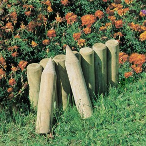 Mini-Palisade druckimprägniert, Ø 6 cm x 30 cm, aus Holz, zur Garteneinfassung.