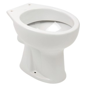 Sanitop-Wingenroth Stand-WC, Flachspüler mit waagerechtem Abgang, weiß.