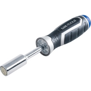 LUX Universal Steckschlüssel Comfort mit LED-Leuchte zum Lösen und Festziehen von Schrauben.