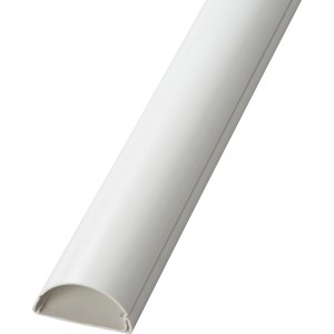 Weißer D-Line Kabelkanal, 50x25 mm, 1,5 m Länge. Halbrund, zur diskreten Kabelverlegung.