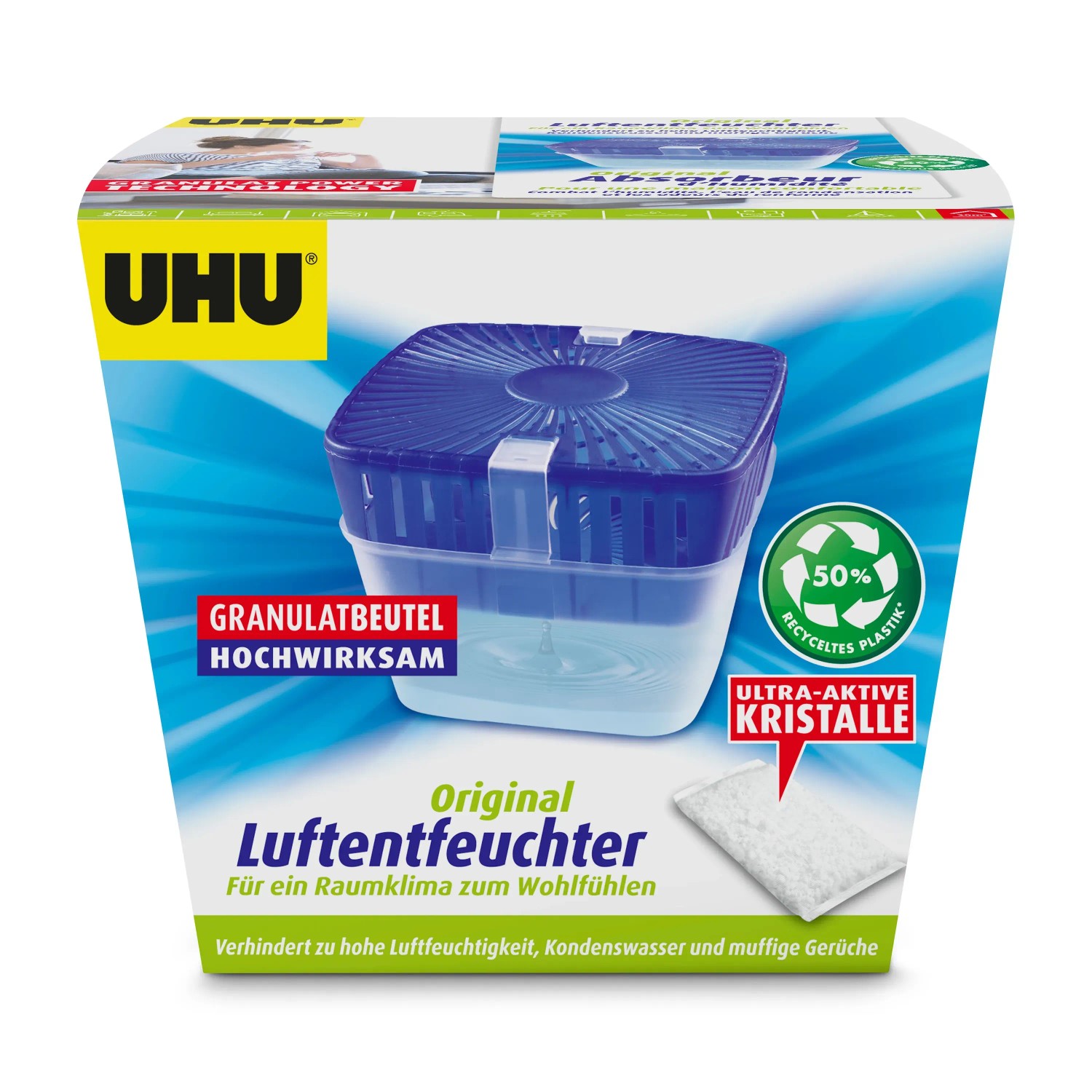 Humydry Luftentfeuchter – 450 G Für Räume Bis 15 M², Inkl. Nachfüllung – Gegen Schimmel & Muffige Luft