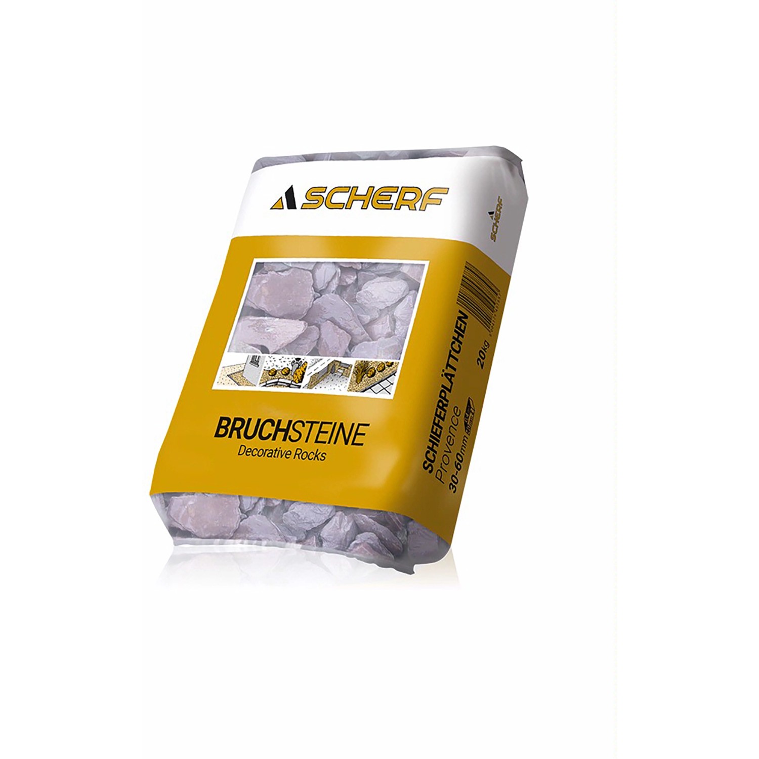 Sack Schieferplättchen Provence, 30-60 mm, 20 kg, Zierkies für Gartenwege und Beete.