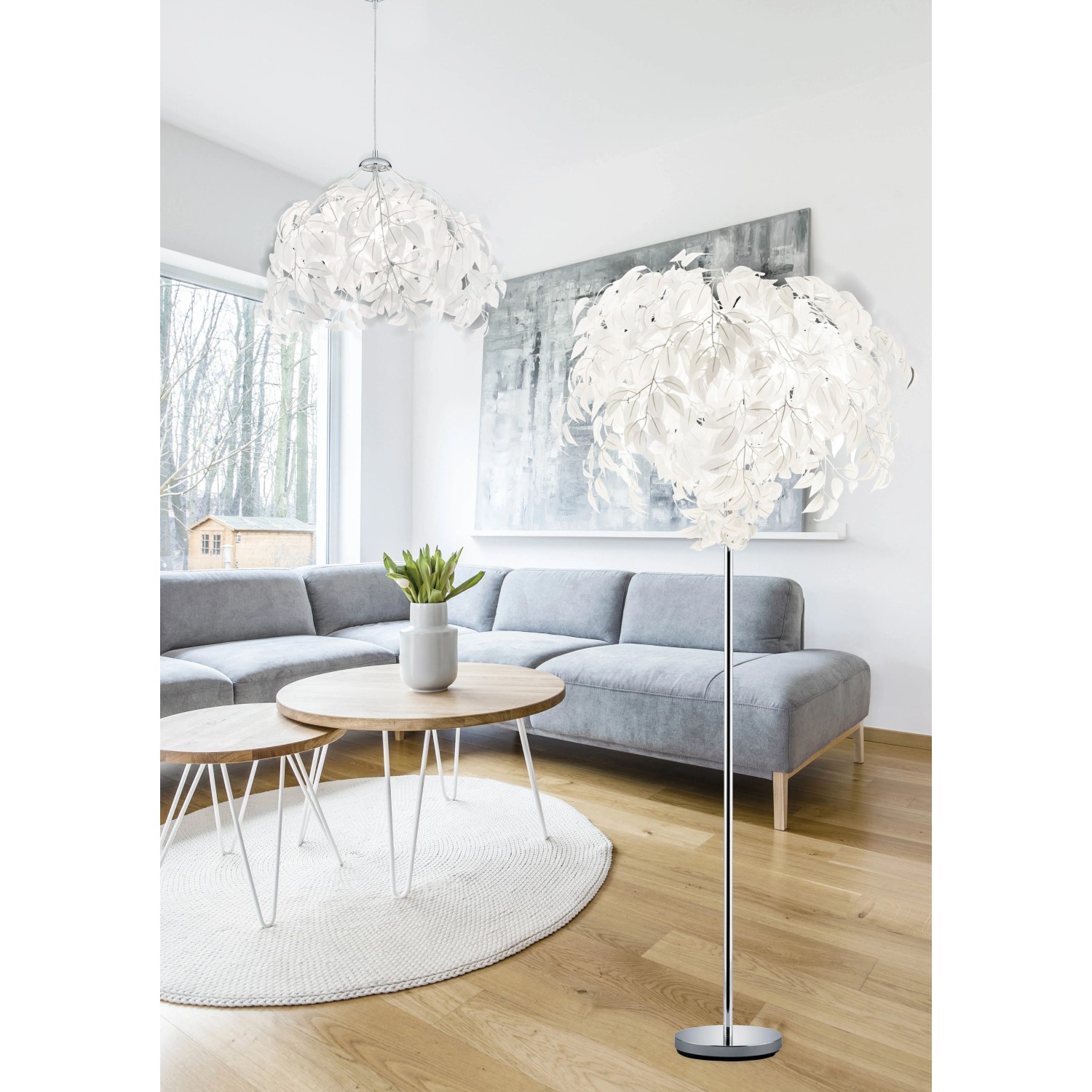 Reality Deckenleuchte Wire – Chrom-Metalldesign Mit Klarem Glas & Aluminiumgeflecht