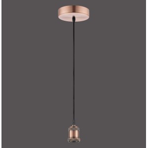 Kupferfarbene Just Light Pendelleuchte, 1-flammig, DIY-Hängeleuchte für E27 Leuchtmittel.