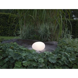 Star Trading Solar-Leuchte Globy, Stein-Form, 20,5x35x27,5cm, als Deko im Garten.