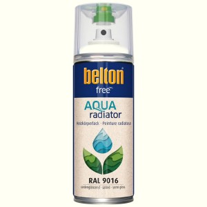 Belton Free AQUAradiator Heizkörperlack RAL 9016 Weiß, seidenglänzend, 400ml Dose.